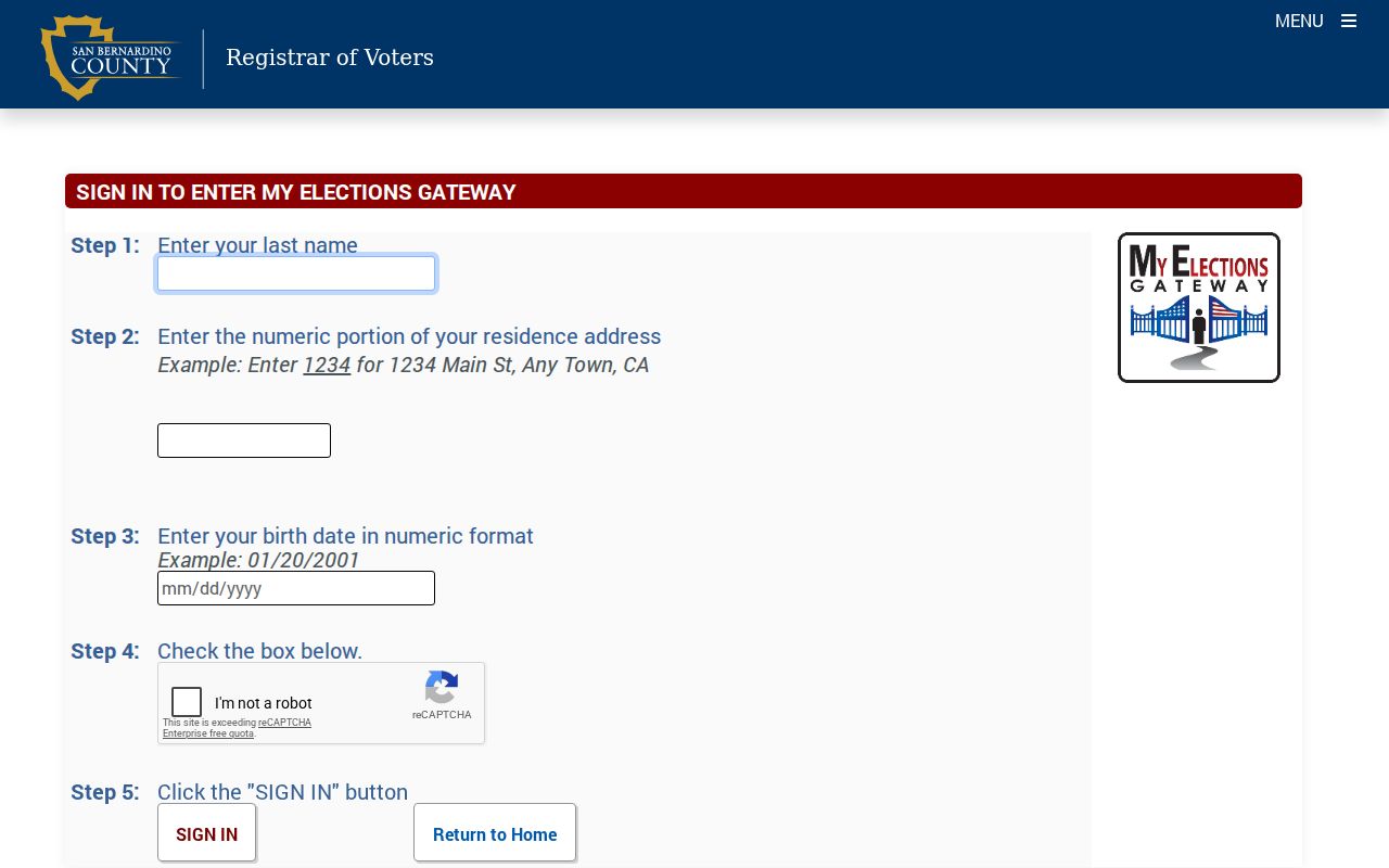Highland voter records My Elections Gateway lookup
